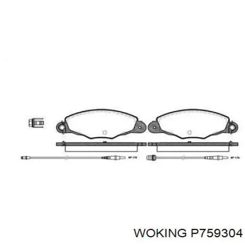 Передние тормозные колодки P759304 Woking