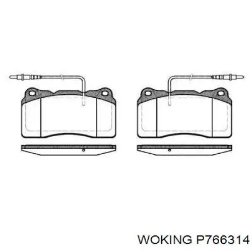 Передние тормозные колодки P766314 Woking