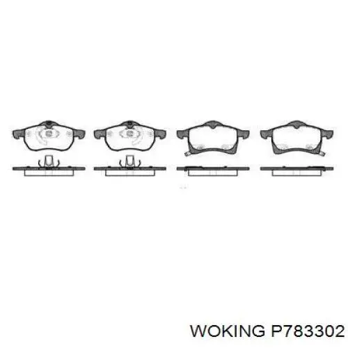 P7833.02 Woking колодки тормозные передние дисковые