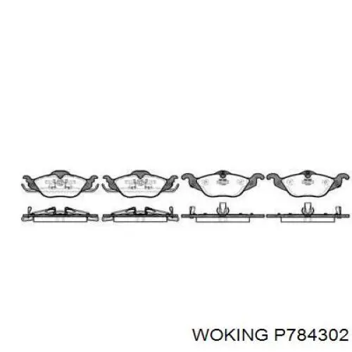 Передние тормозные колодки P784302 Woking