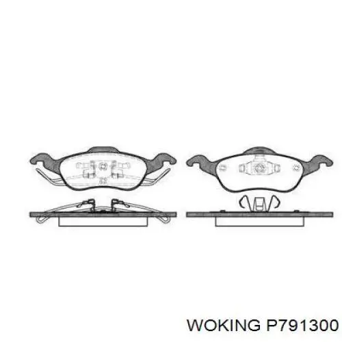 Передние тормозные колодки P791300 Woking