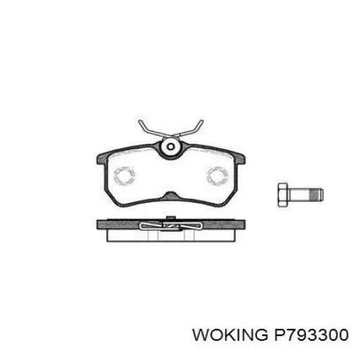 Задние тормозные колодки P793300 Woking