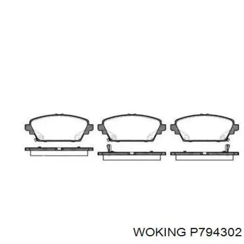 Передние тормозные колодки P794302 Woking