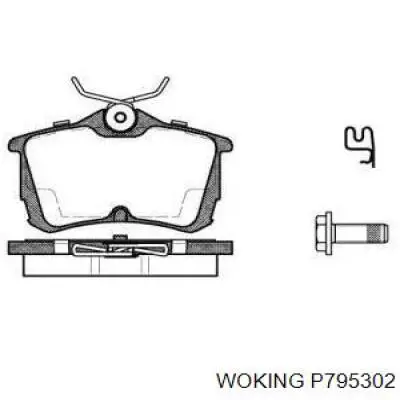 Задние тормозные колодки P795302 Woking