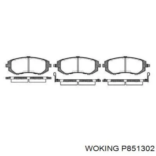 Передние тормозные колодки P851302 Woking