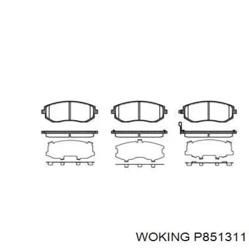 Передние тормозные колодки P851311 Woking