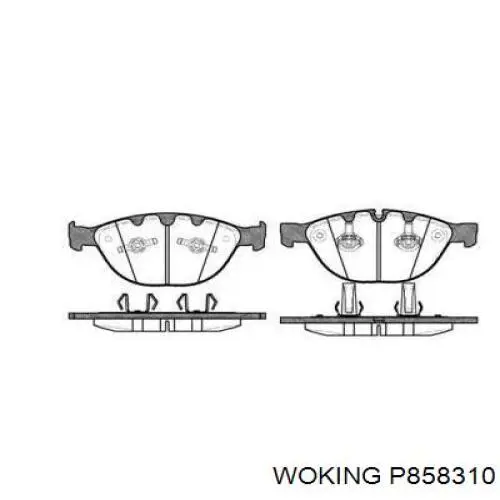 P858310 Woking колодки тормозные передние дисковые