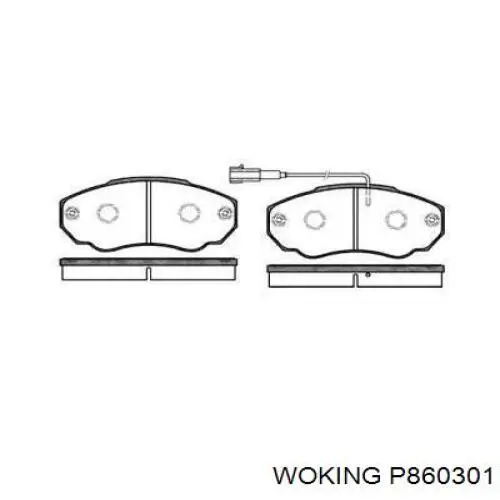 Передние тормозные колодки P860301 Woking