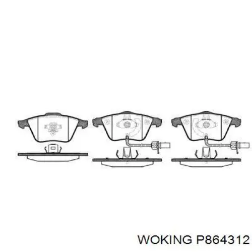 Передние тормозные колодки P864312 Woking