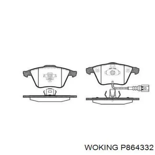 Передние тормозные колодки P864332 Woking