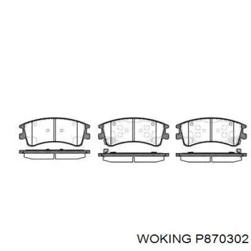 Передние тормозные колодки P870302 Woking