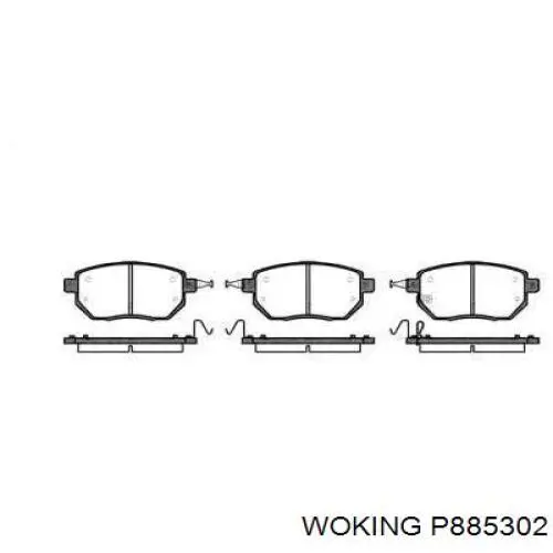 Передние тормозные колодки P885302 Woking