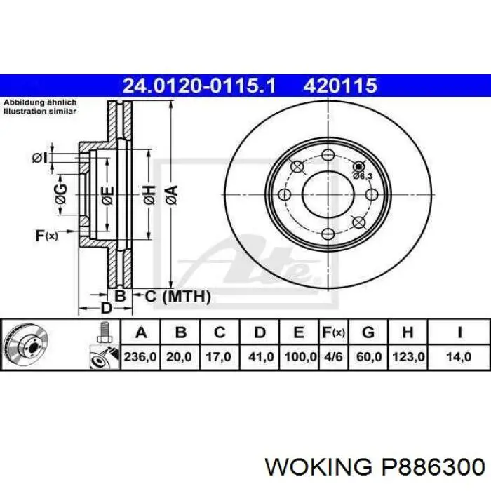 Тормозные колодки Woking P886300