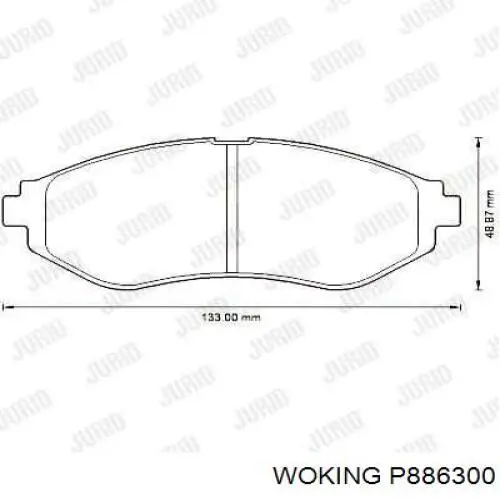 Купить P886300 Woking Колодки тормозные