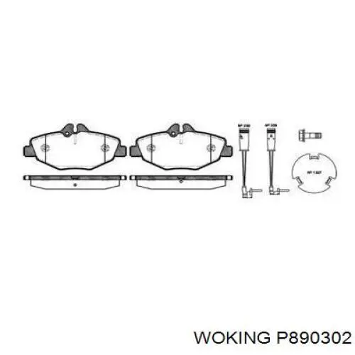 Передние тормозные колодки P890302 Woking