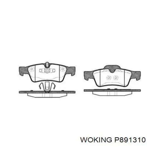 P8913.10 Woking задние тормозные колодки