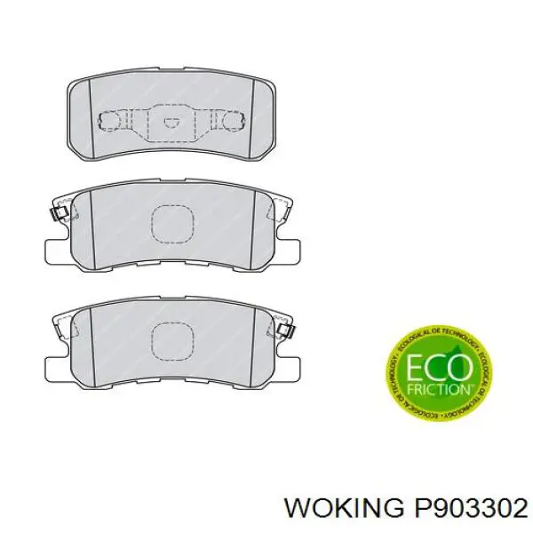 Задние тормозные колодки P903302 Woking