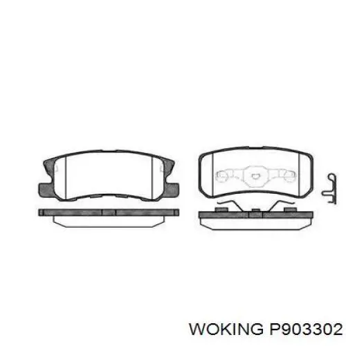 P903302 Woking колодки тормозные задние дисковые