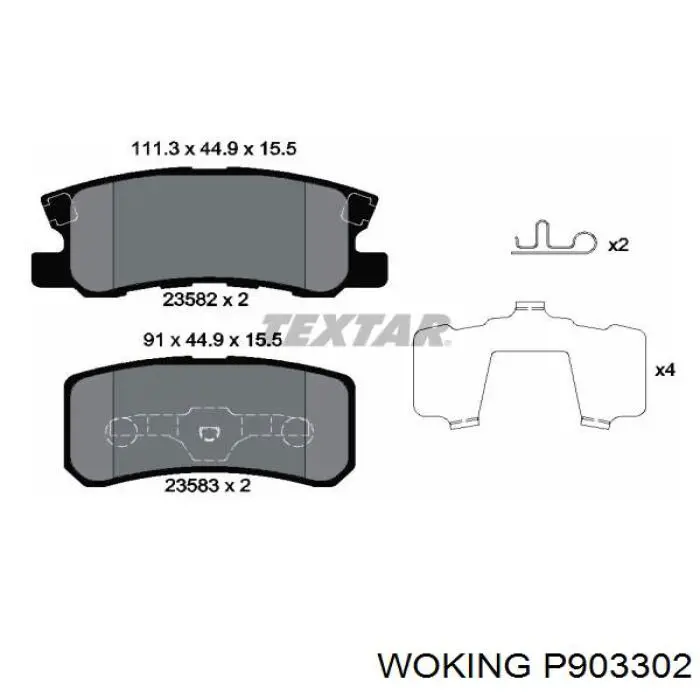 Колодки дисковые  Woking P903302 цена, от 19.76 USD