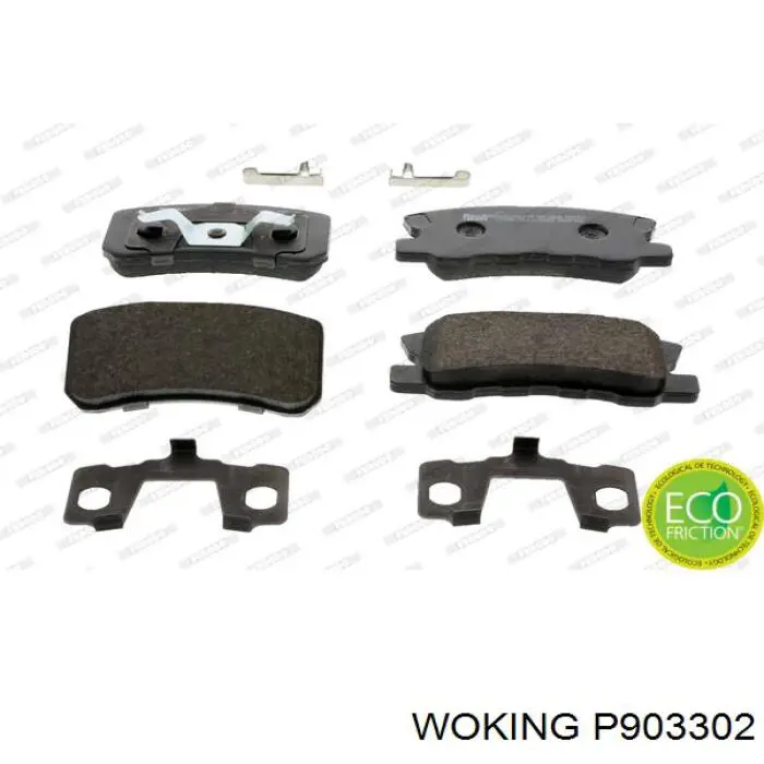 Купить P903302 Woking Колодки тормозные задние, дисковые