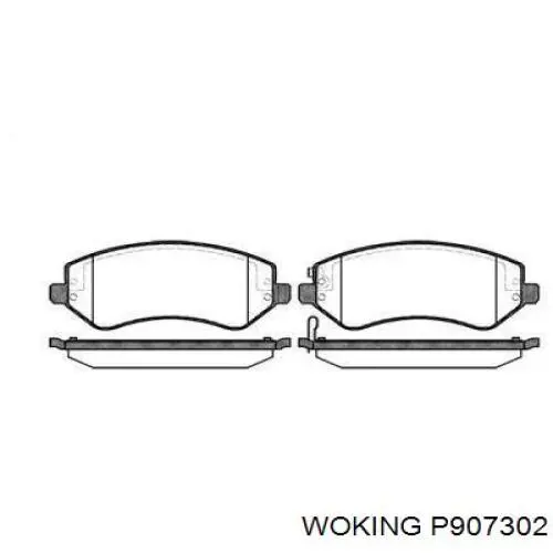 Передние тормозные колодки P907302 Woking