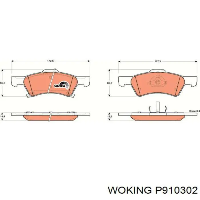 Колодки Woking P910302 цена, от 23.12 USD