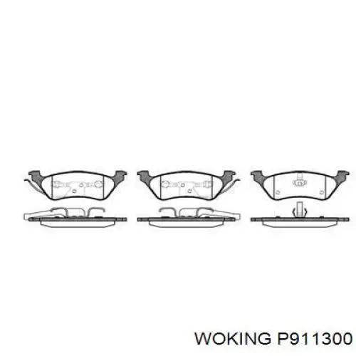 P911300 Woking колодки тормозные задние дисковые