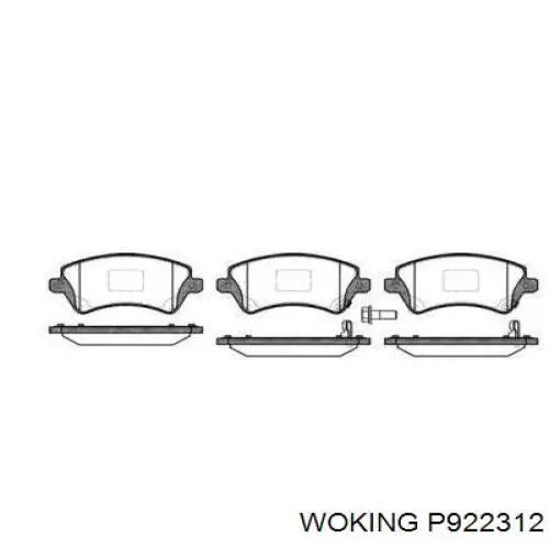 Передние тормозные колодки P922312 Woking