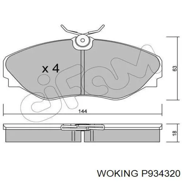 Колодки Woking P934320 цена, от 29.37 USD