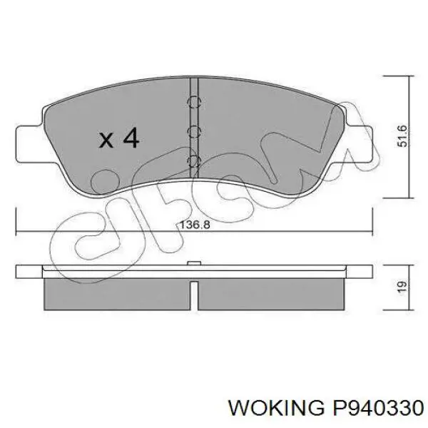 Колодки Woking P940330 цена, от 20.56 USD