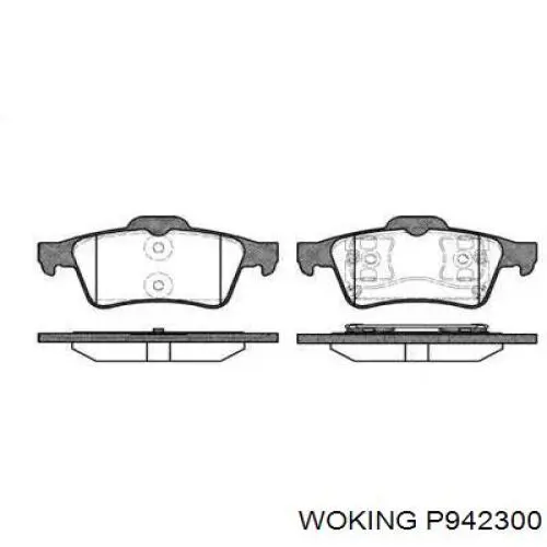 P942300 Woking колодки тормозные задние дисковые