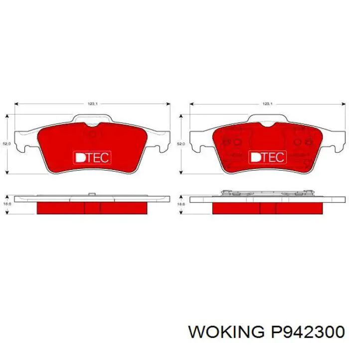 Колодки дисковые  Woking P942300 цена, от 13.57 USD