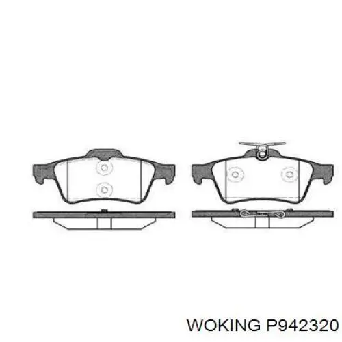 Задние тормозные колодки P942320 Woking