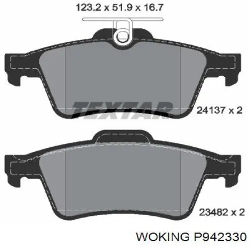 Колодки дисковые  Woking P942330 цена, от 21.82 USD