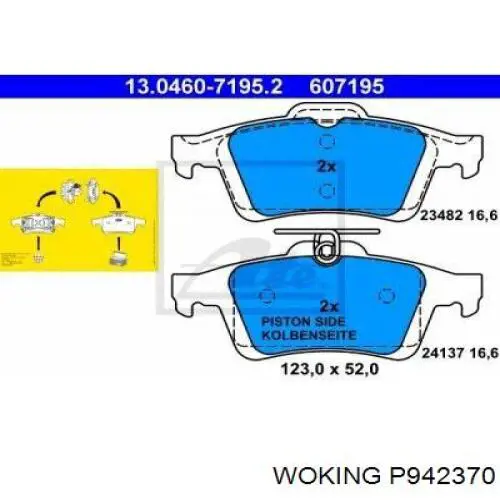 Колодки Woking P942370 цена, от 19.23 USD