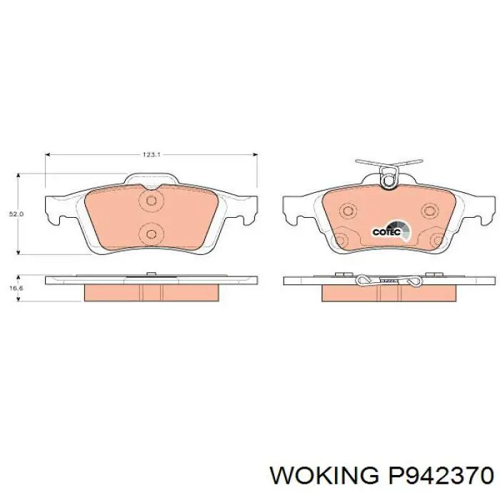 Купить P942370 Woking Колодки тормозные