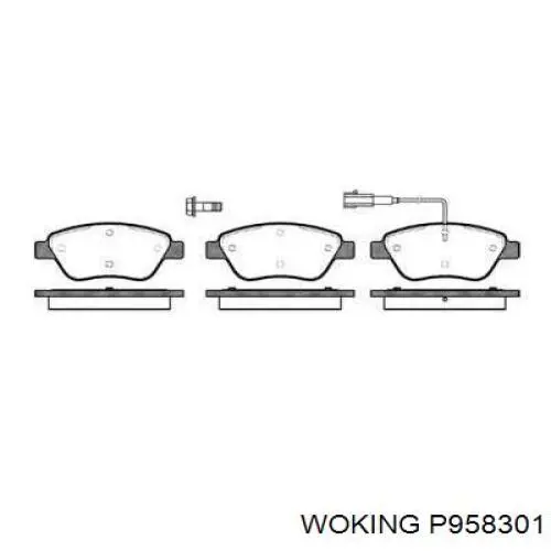 Передние тормозные колодки P958301 Woking