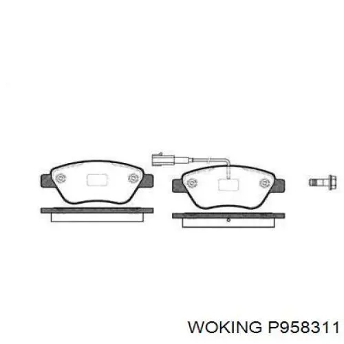 Передние тормозные колодки P958311 Woking