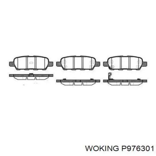 Задние тормозные колодки P976301 Woking