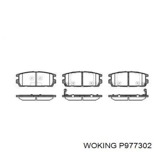 Задние тормозные колодки P977302 Woking