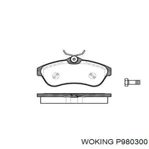 Передние тормозные колодки P980300 Woking