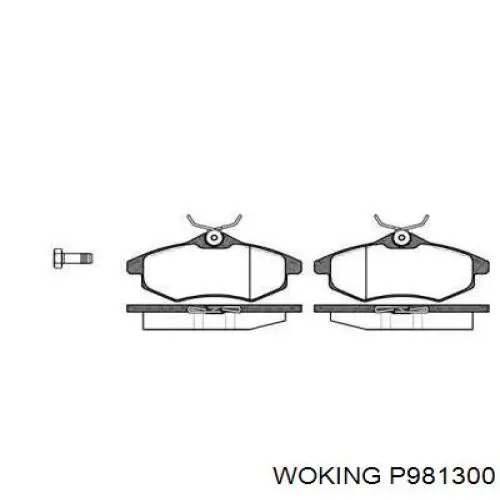 Передние тормозные колодки P981300 Woking