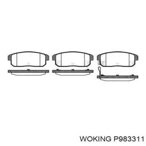 Задние тормозные колодки P983311 Woking