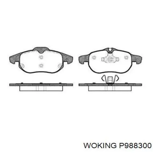 Передние тормозные колодки P988300 Woking