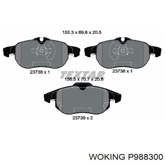 Колодки Woking P988300 цена, от 22.81 USD