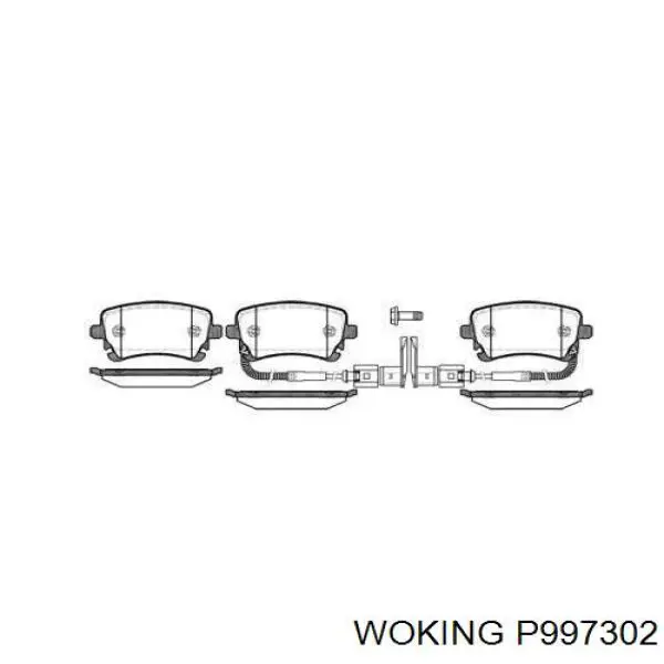 Задние тормозные колодки P997302 Woking