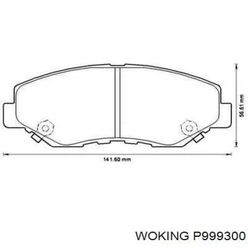 Купить P999300 Woking Колодки тормозные