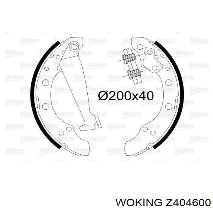 Купить Z404600 Woking Задние барабанные тормозные колодки