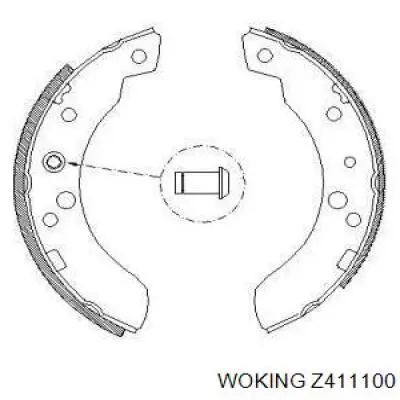 Задние барабанные колодки Z411100 Woking