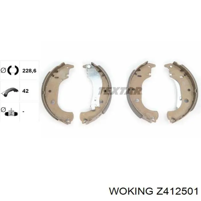 Задние барабанные колодки Z412501 Woking